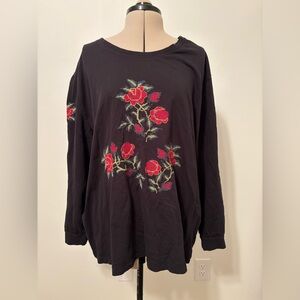 Ulla Popken Black Boxy Long Sleeve Sweatshirt